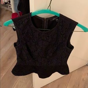 Judith and Charles Black Peplum Top